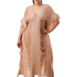 Distressed Tunic Coverup Dress